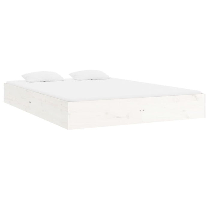 Bed Frame without Mattress White Solid Wood 120x200 cm