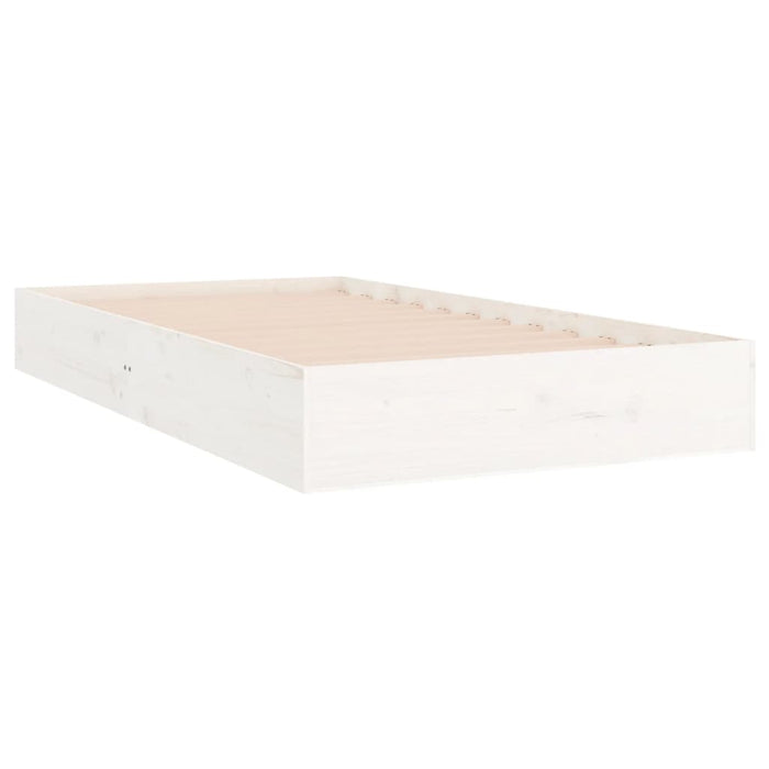 Bed Frame without Mattress White Solid Wood 100x200 cm