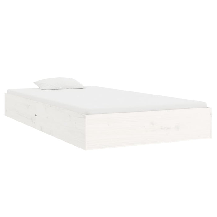 Bed Frame without Mattress White Solid Wood 100x200 cm