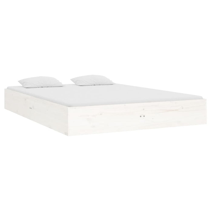 Bed Frame without Mattress White Solid Wood 120x190 cm Small Double