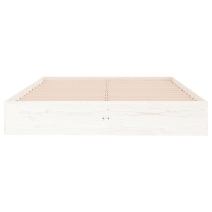 Bed Frame without Mattress White Solid Wood 120x190 cm Small Double