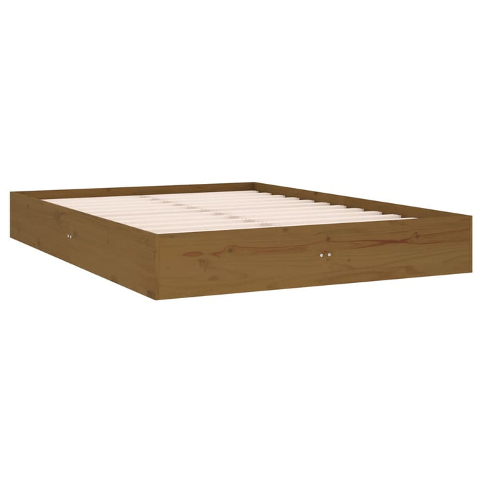 Bed Frame without Mattress Honey Brown Solid Wood 120x190 cm Small Double