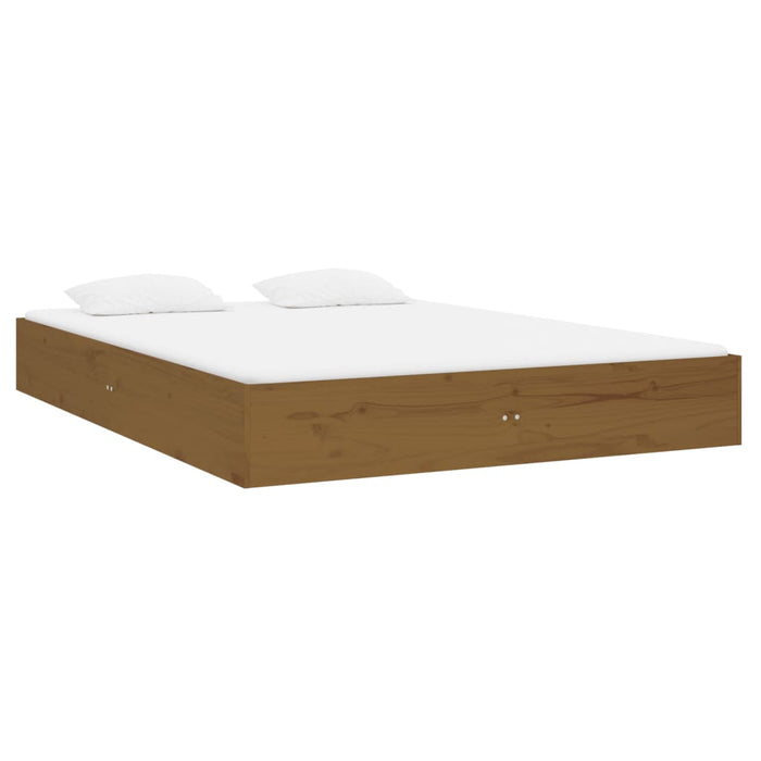 Bed Frame without Mattress Honey Brown Solid Wood 120x190 cm Small Double