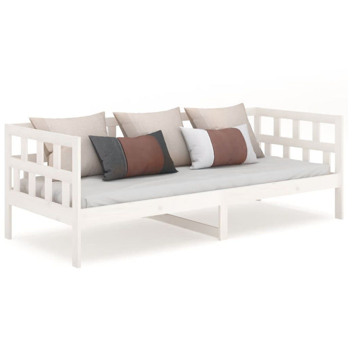 Day Bed without Mattress White Solid Wood Pine 90x200 cm