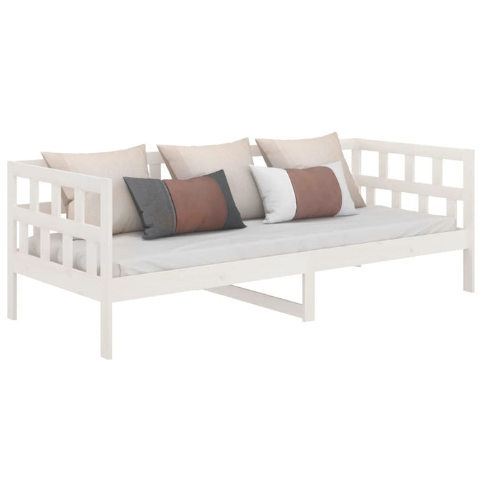 Day Bed without Mattress White Solid Wood Pine 90x200 cm