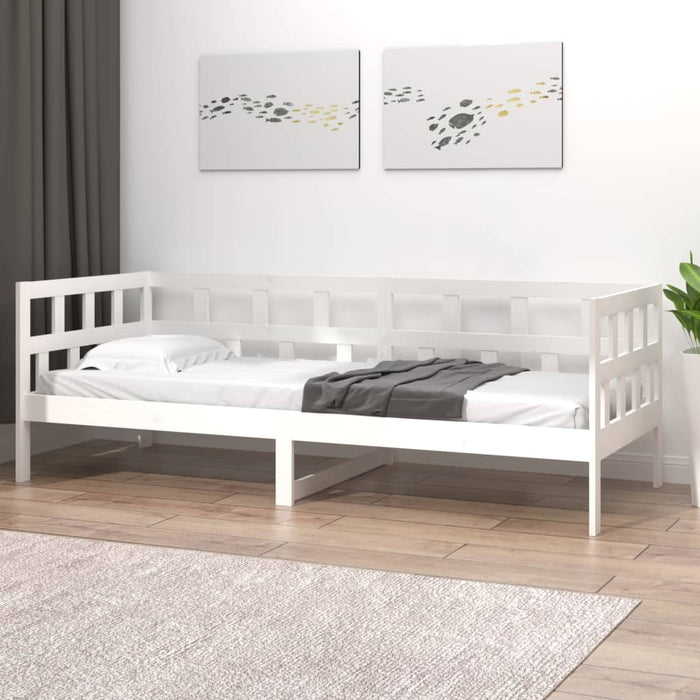 Day Bed without Mattress White Solid Wood Pine 90x200 cm