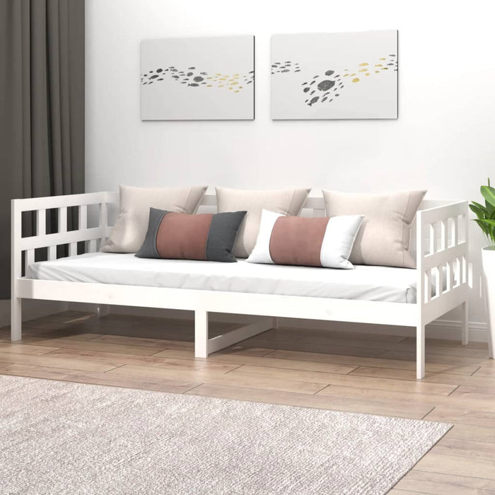 Day Bed without Mattress White Solid Wood Pine 90x200 cm