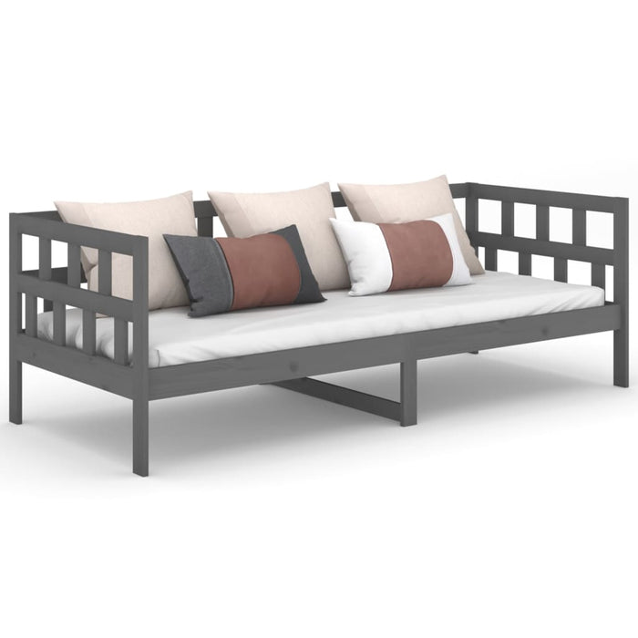 Day Bed without Mattress Grey Solid Wood Pine 90x200 cm