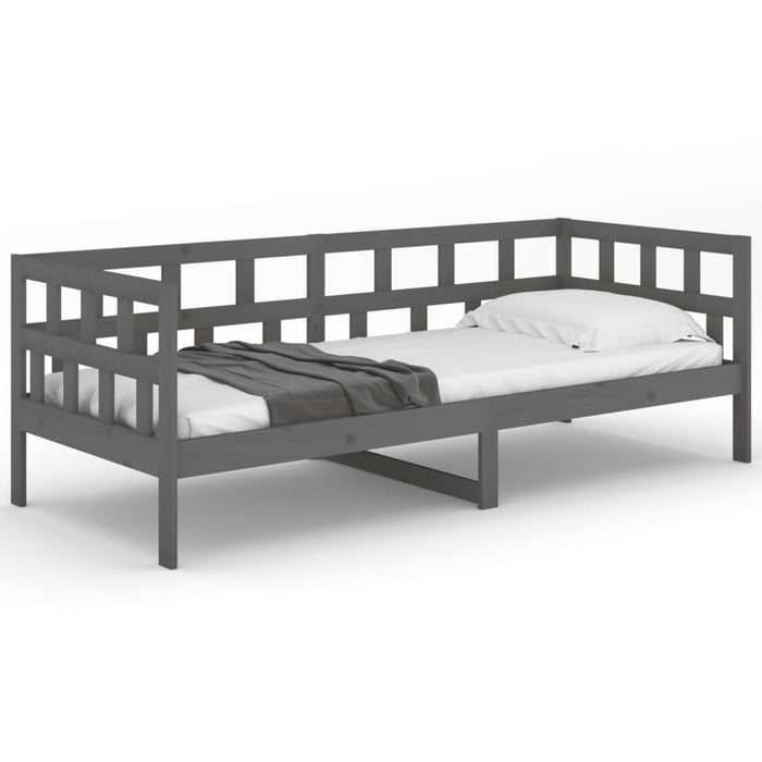 Day Bed without Mattress Grey Solid Wood Pine 90x200 cm