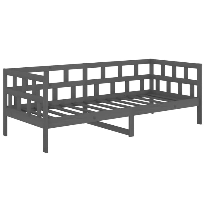 Day Bed without Mattress Grey Solid Wood Pine 90x200 cm