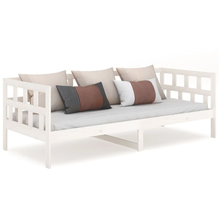 Day Bed without Mattress White Solid Wood Pine 90x190 cm Single