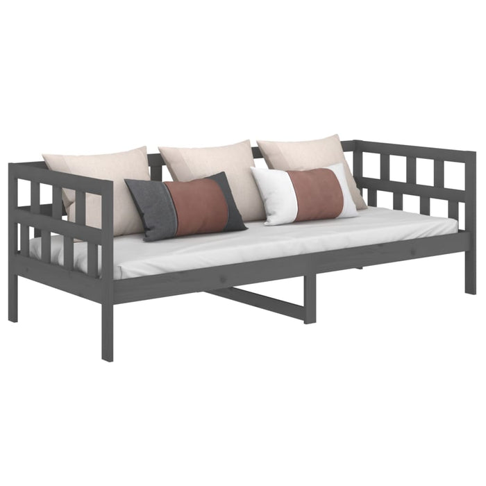 Day Bed without Mattress Grey  Solid Wood Pine 90x190 cm Single