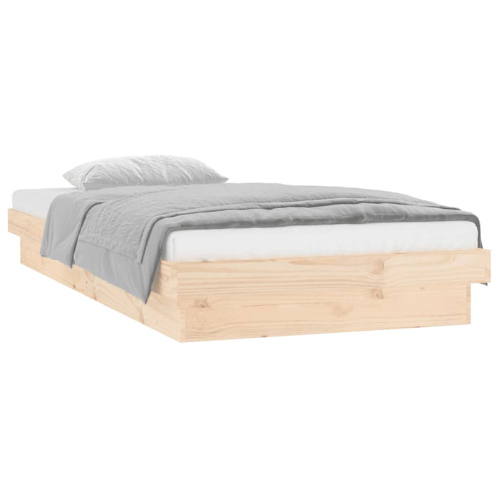 LED Bed Frame without Mattress 90x200 cm Solid Wood