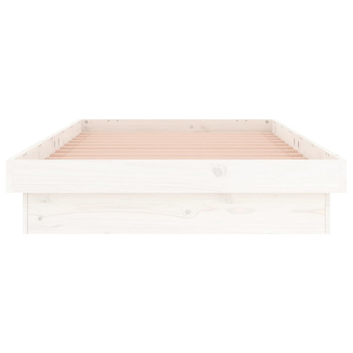 LED Bed Frame without Mattress White 100x200 cm Solid Wood