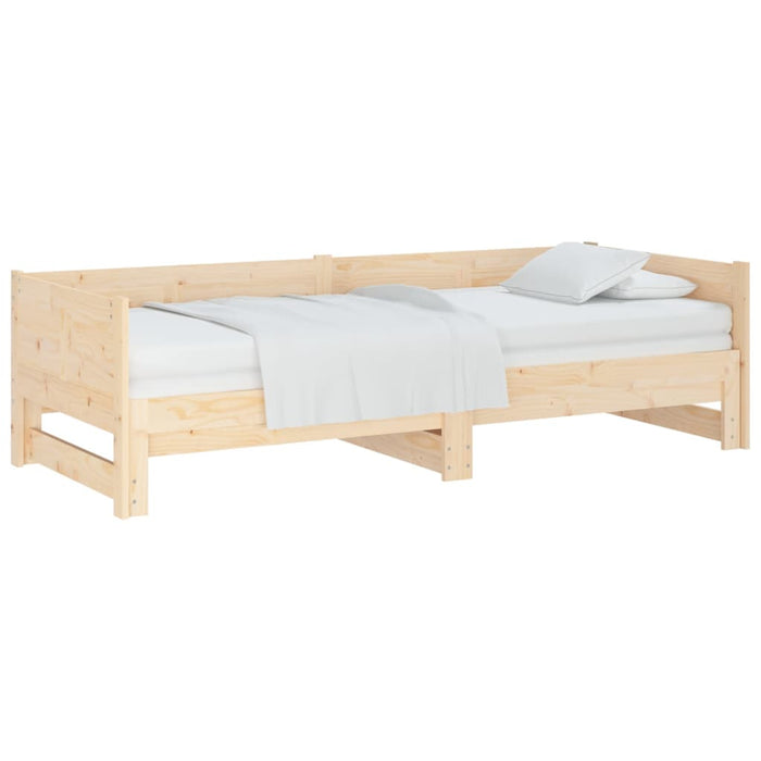 Pull-out Day Bed without Mattress Solid Wood Pine 2x(90x200) cm