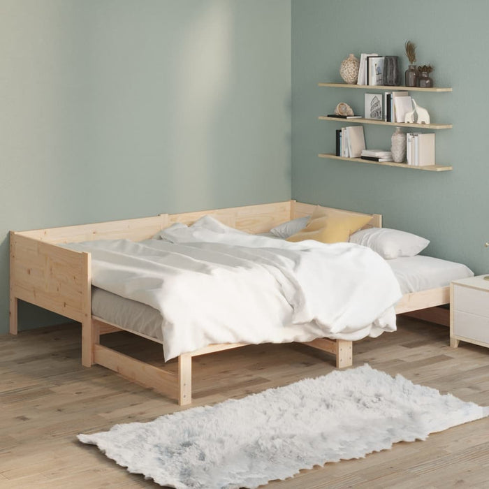 Pull-out Day Bed without Mattress Solid Wood Pine 2x(90x200) cm