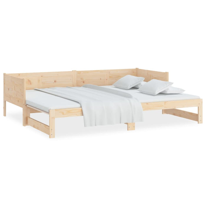 Pull-out Day Bed without Mattress Solid Wood Pine 2x(90x200) cm