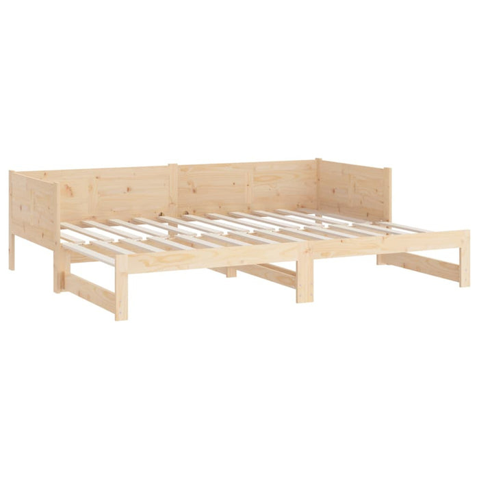 Pull-out Day Bed without Mattress Solid Wood Pine 2x(90x200) cm