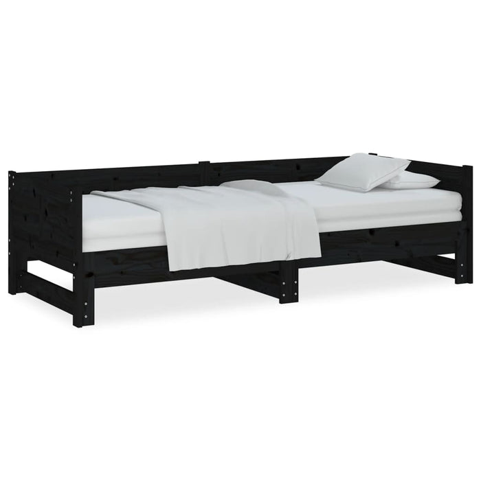 Pull-out Day Bed without Mattress Black 2x(90x200) cm