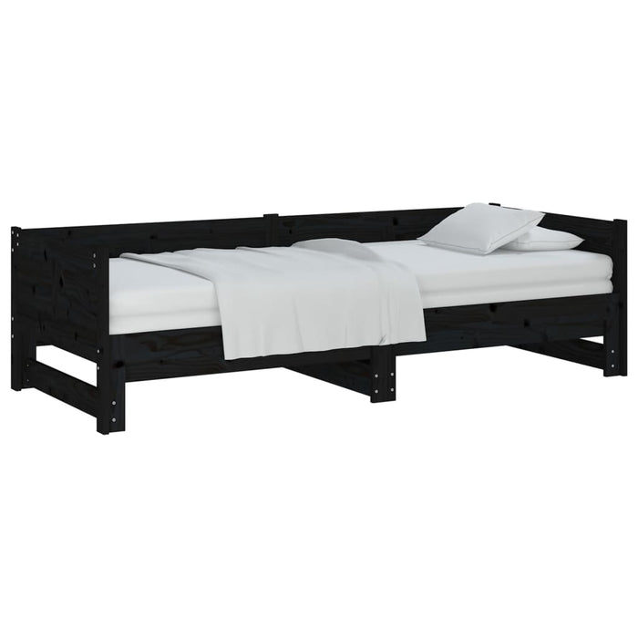 Pull-out Day Bed without Mattress Black 2x(90x200) cm