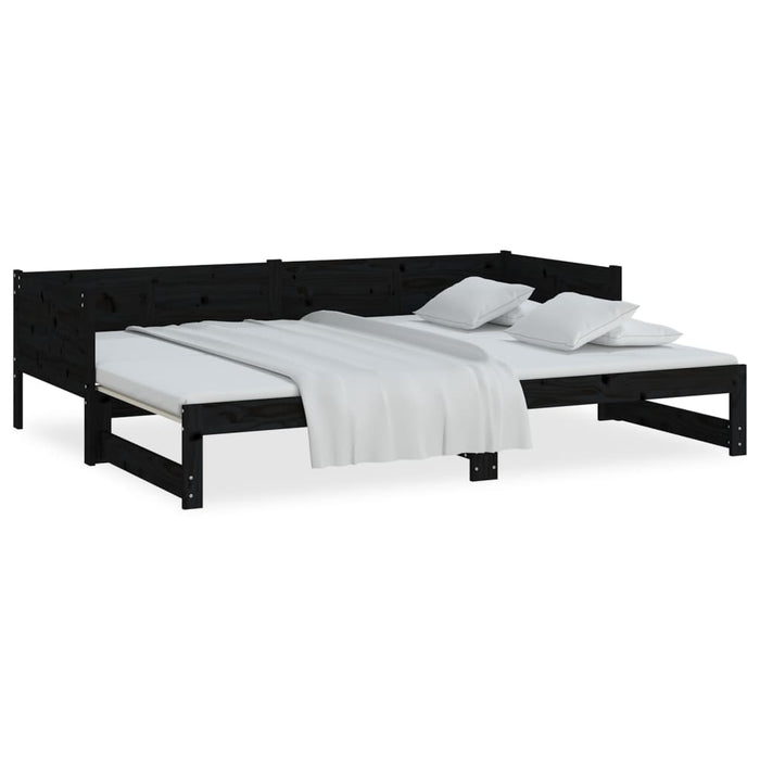 Pull-out Day Bed without Mattress Black 2x(90x200) cm