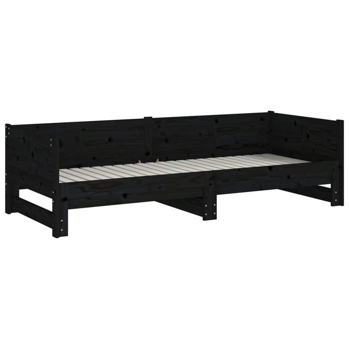 Pull-out Day Bed without Mattress Black 2x(90x200) cm