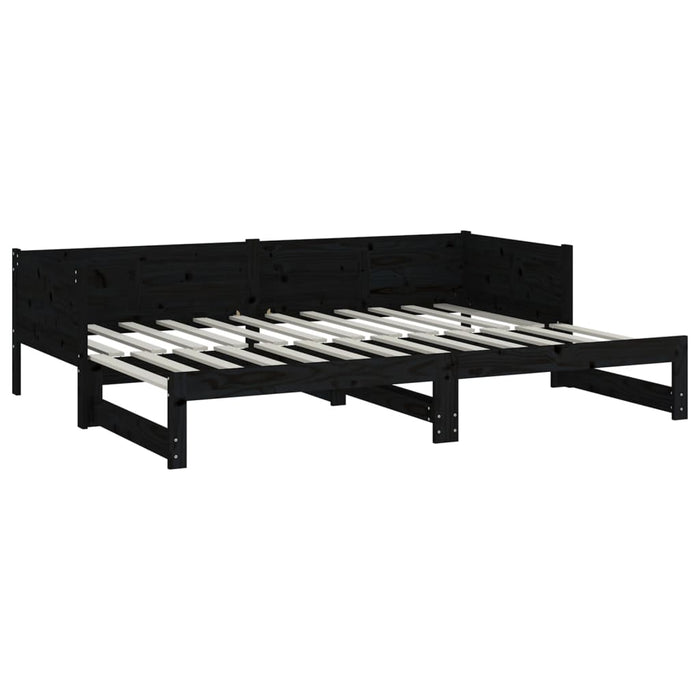 Pull-out Day Bed without Mattress Black 2x(90x200) cm