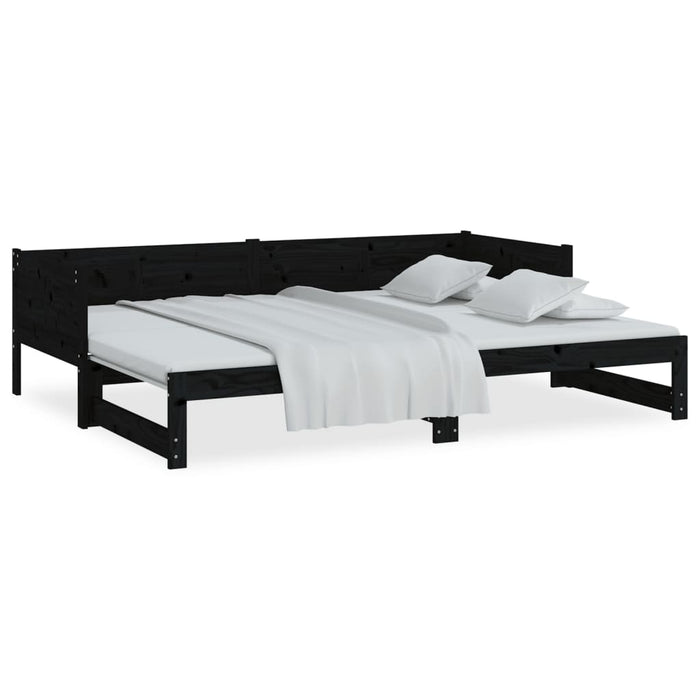 Pull-out Day Bed without Mattress Black 2x(80x200) cm