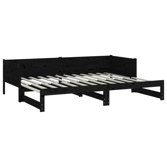 Pull-out Day Bed without Mattress Black 2x(80x200) cm