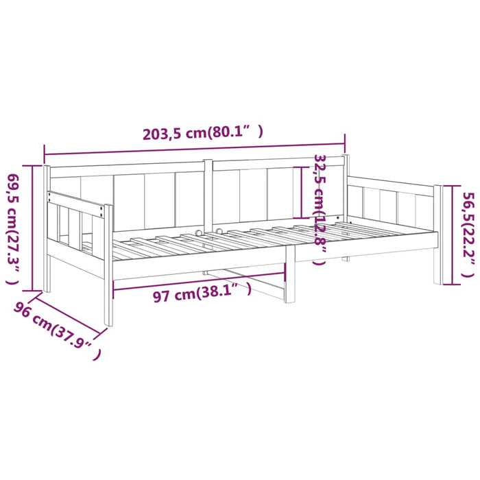 Day Bed without Mattress Honey Brown Solid Wood Pine 90x200 cm