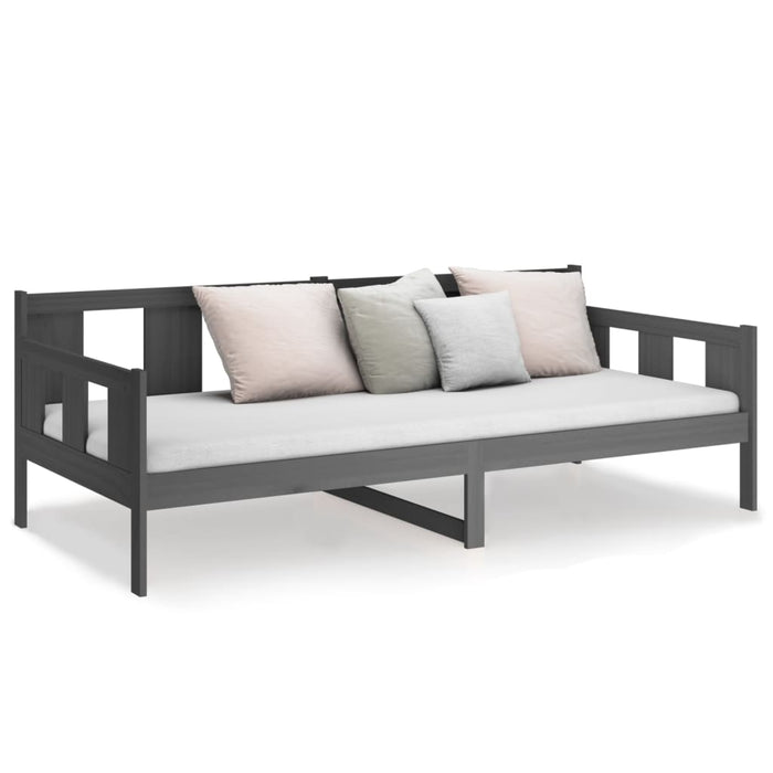 Day Bed without Mattress Grey Solid Wood Pine 80x200 cm