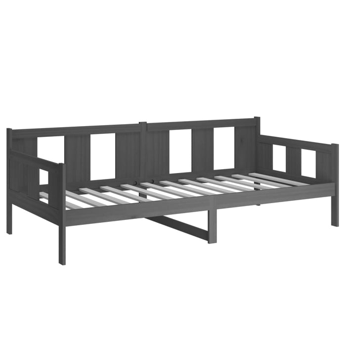 Day Bed without Mattress Grey Solid Wood Pine 80x200 cm