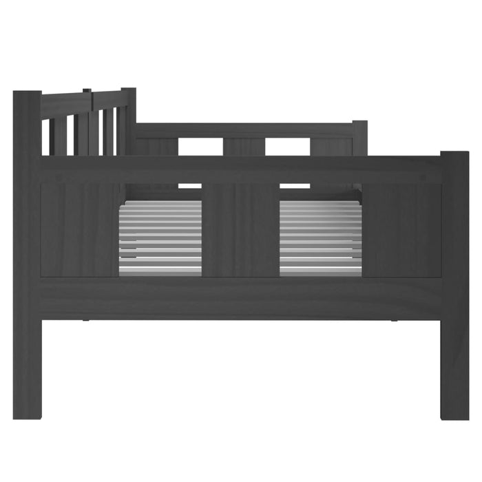 Day Bed without Mattress Grey Solid Wood Pine 80x200 cm