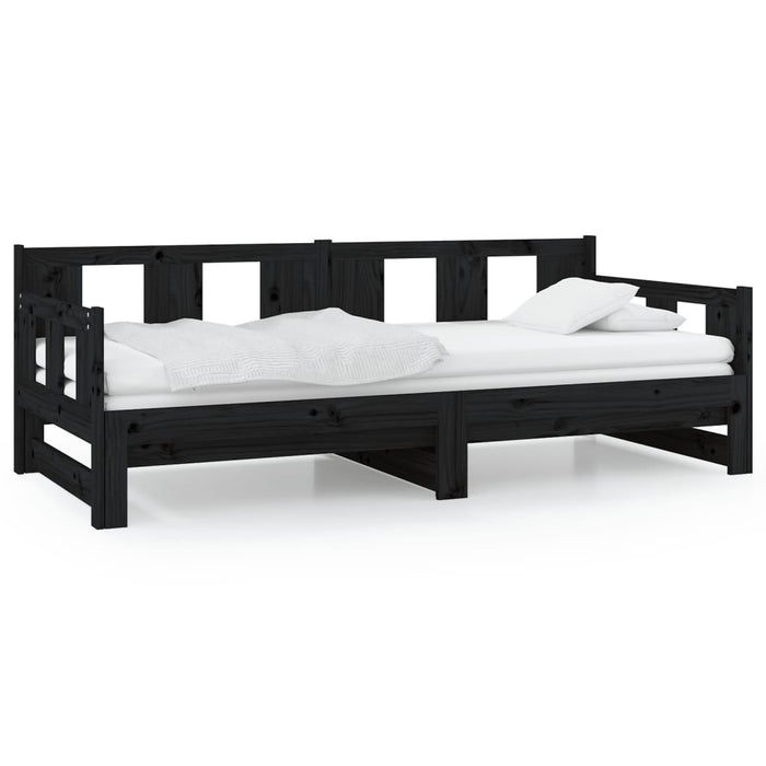 Pull-out Day Bed without Mattress Black 2x(80x200) cm