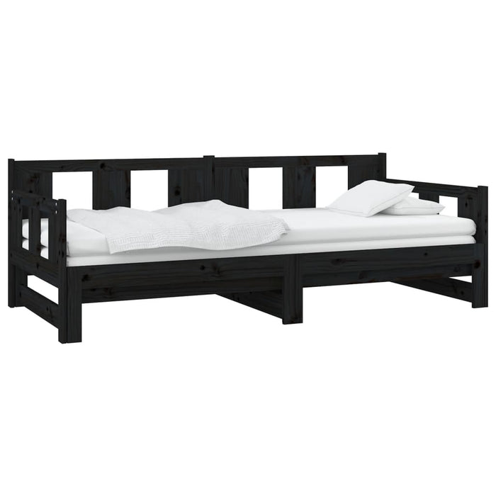 Pull-out Day Bed without Mattress Black 2x(80x200) cm