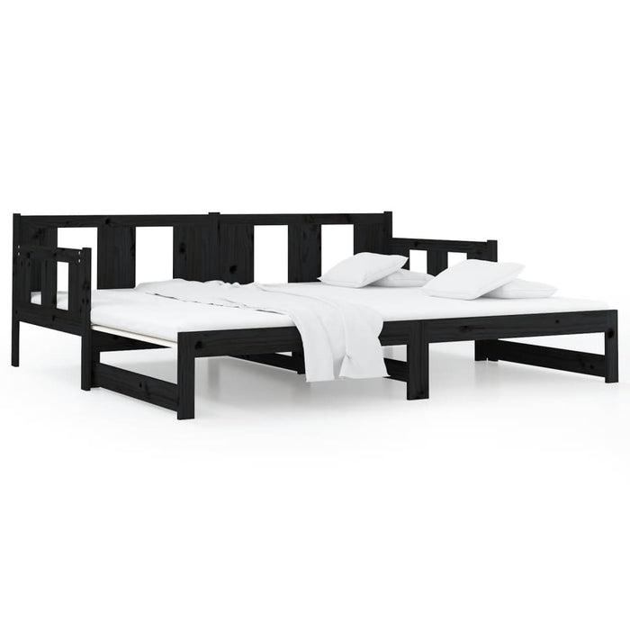 Pull-out Day Bed without Mattress Black 2x(80x200) cm