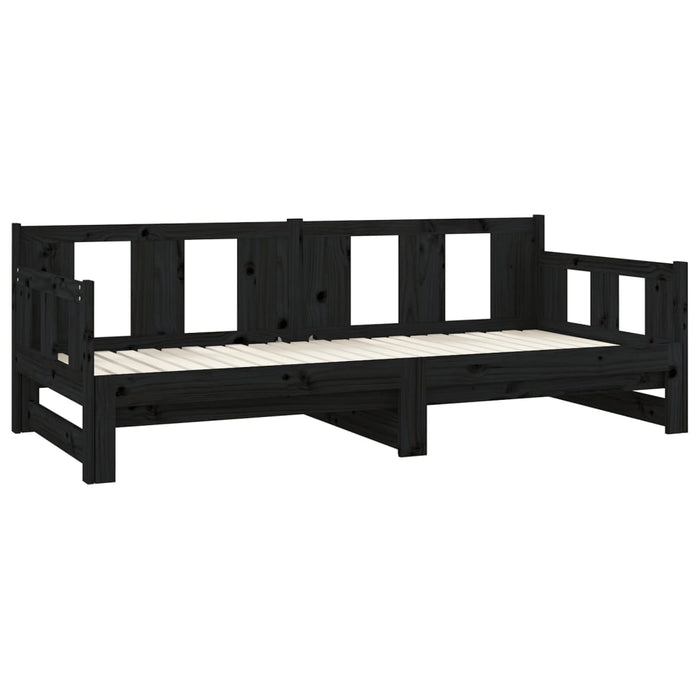 Pull-out Day Bed without Mattress Black 2x(80x200) cm