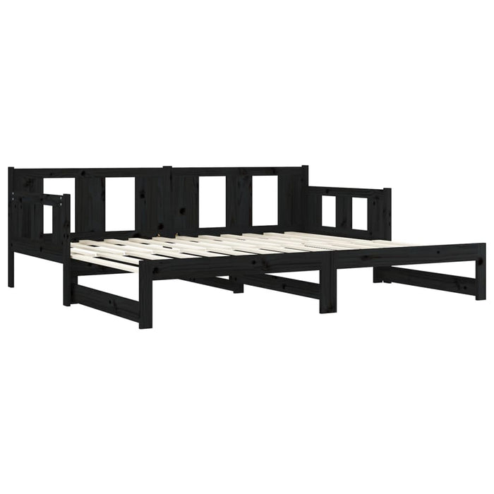 Pull-out Day Bed without Mattress Black 2x(80x200) cm