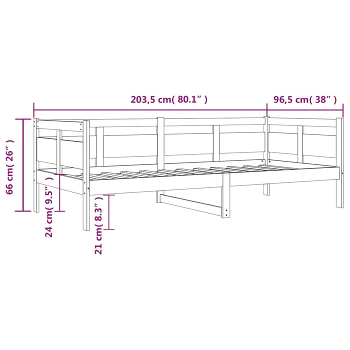 Day Bed without Mattress Solid Wood Pine 90x200 cm