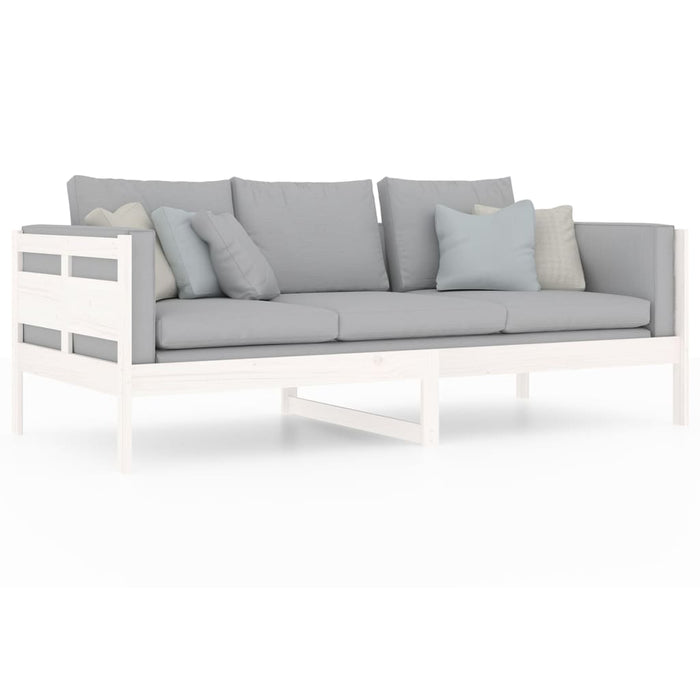 Day Bed without Mattress White Solid Wood Pine 90x200 cm