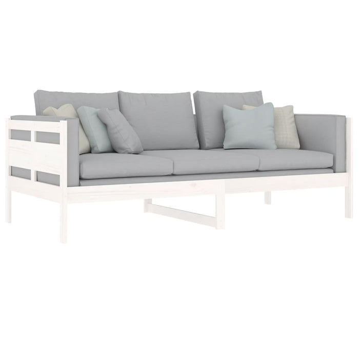 Day Bed without Mattress White Solid Wood Pine 90x200 cm