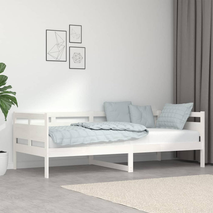 Day Bed without Mattress White Solid Wood Pine 90x200 cm