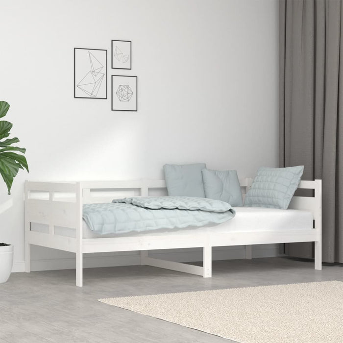 Day Bed without Mattress White Solid Wood Pine 90x190 cm Single