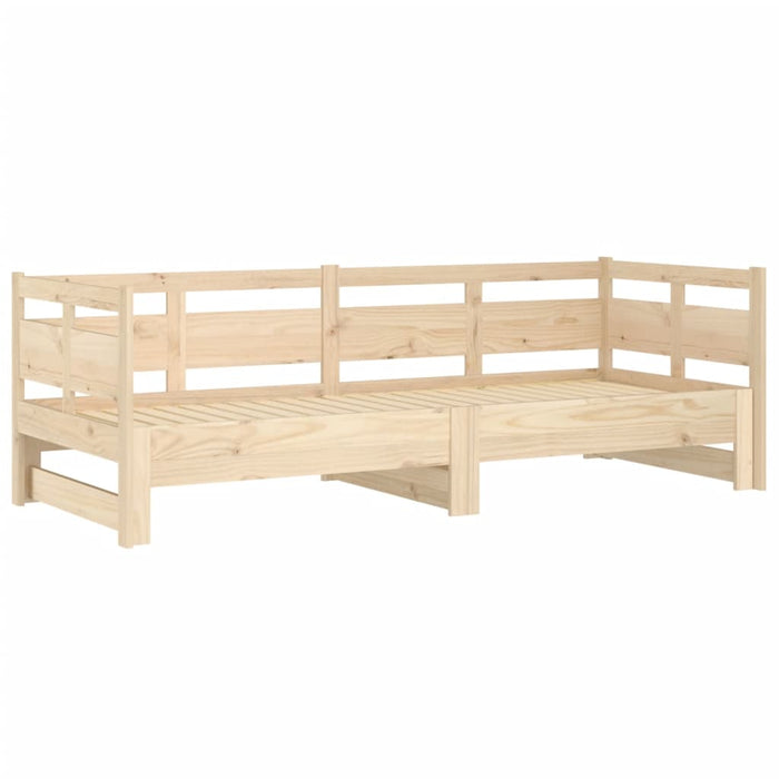 Pull-out Day Bed without Mattress Solid Wood Pine 2x(90x200) cm