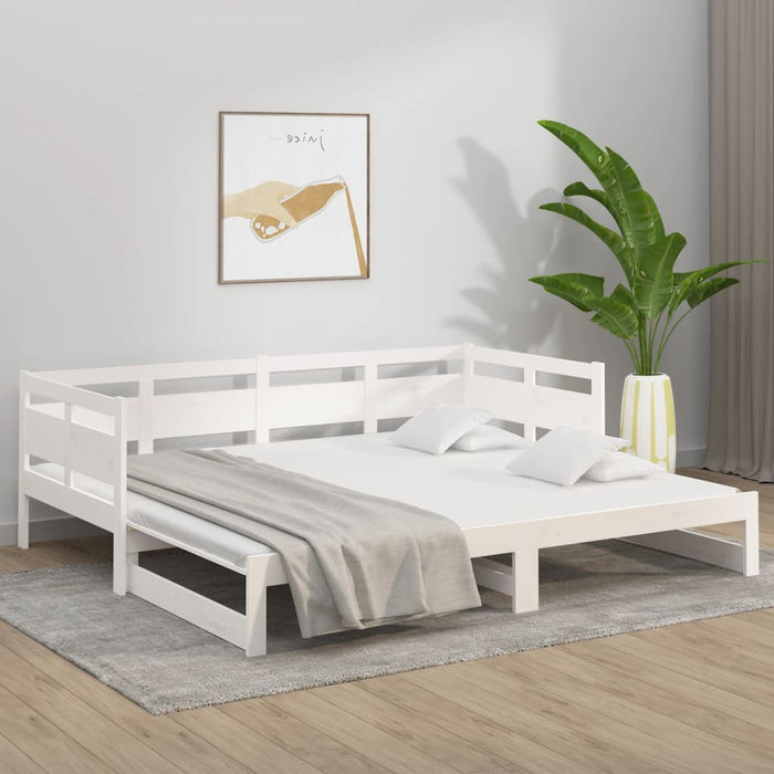 Pull-out Day Bed without Mattress White 2x(90x200) cm