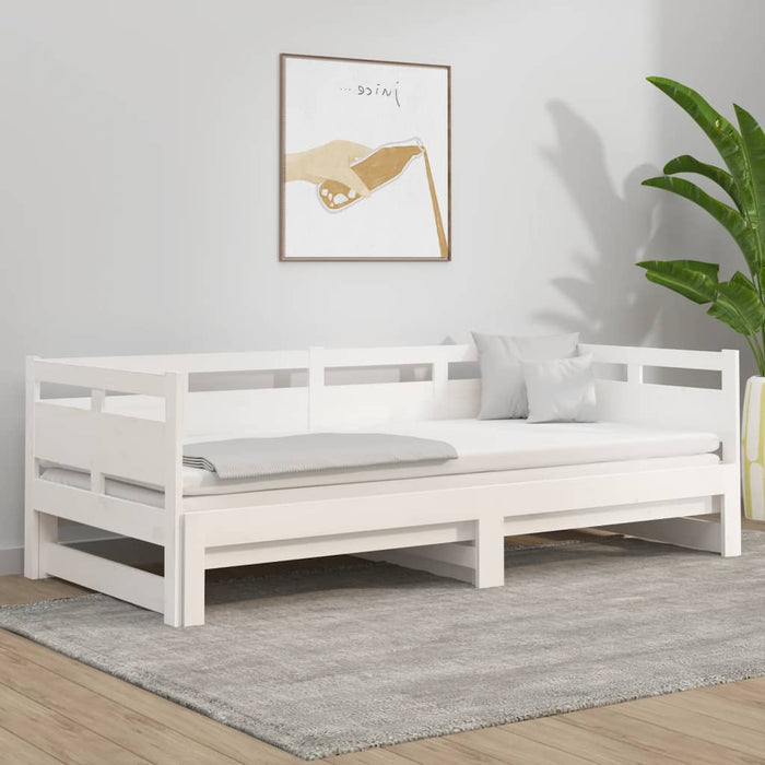 Pull-out Day Bed without Mattress White 2x(90x200) cm