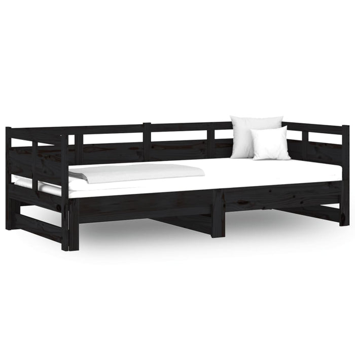 Pull-out Day Bed without Mattress Black 2x(80x200) cm