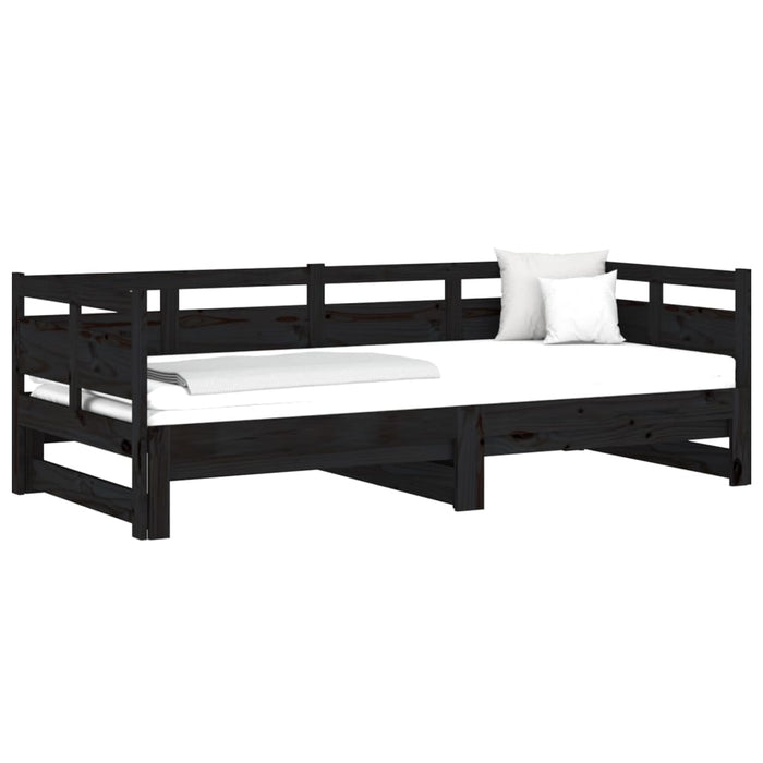 Pull-out Day Bed without Mattress Black 2x(80x200) cm