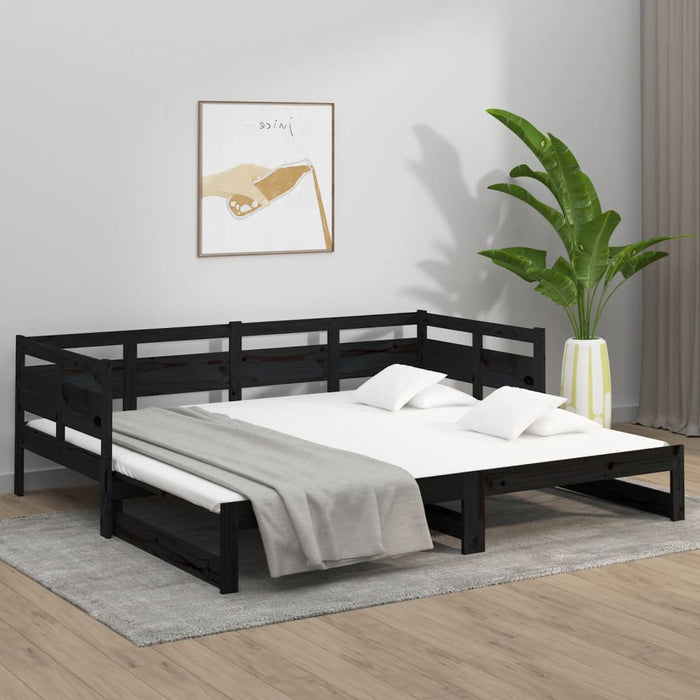 Pull-out Day Bed without Mattress Black 2x(80x200) cm