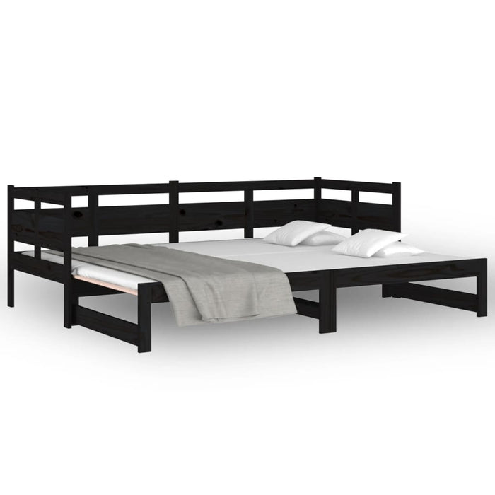 Pull-out Day Bed without Mattress Black 2x(80x200) cm